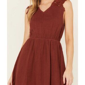 Cleo + Wolf Women's Birdy Open Back Mini Dress V Neck Sleeveless L